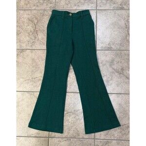 Urban Outfitters Emerald Green Cotton Flair Trousers Pants Pockets Size XS